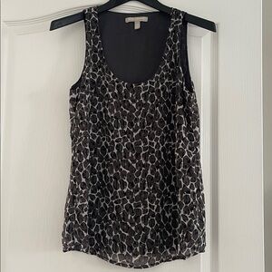 Banana Republic Black and Gray Animal Print chiffon Tank Top